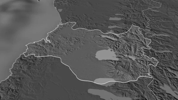 Ampliar Los Ríos Región Chile Esbozado Perspectiva Oblicua Mapa Elevación — Foto de Stock
