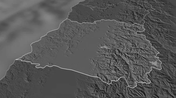 Zoom Auf Maule Region Chile Umrissen Schräge Perspektive Karte Der — Stockfoto