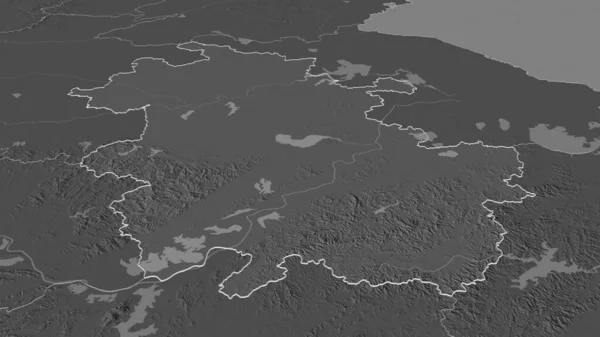Zoom Anhui Provincia Della Cina Delineato Prospettiva Obliqua Mappa Elevazione — Foto Stock