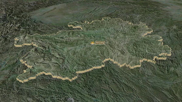 Guizhou Çin Ili Yakınlaştır Belirsiz Bir Bakış Açısı Uydu Görüntüleri — Stok fotoğraf