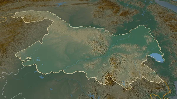 Zoom Heilongjiang Província China Delineado Perspectiva Óbvia Mapa Topográfico Relevo — Fotografia de Stock