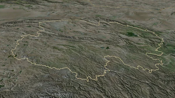 Zoom Qinghai Provincie Van China Geschetst Obliek Perspectief Satellietbeelden Weergave — Stockfoto