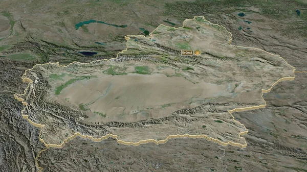 Powiększ Xinjiang Uygur Autonomiczny Region Chin Wytłaczany Perspektywa Ukośna Zdjęcia — Zdjęcie stockowe