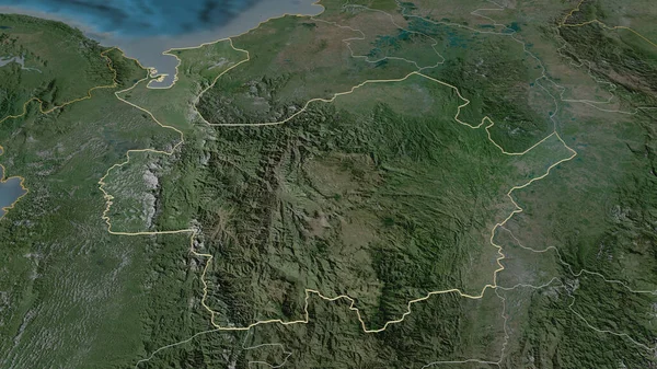 Zoom Sur Antioquia Département Colombie Esquissé Perspective Oblique Imagerie Satellite — Photo