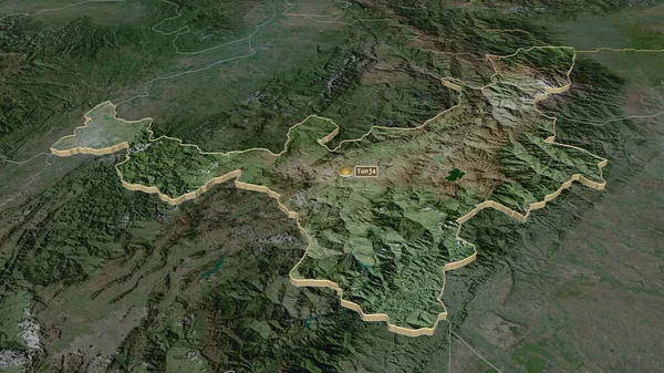 Zoom Sur Boyaca Département Colombie Extrudé Perspective Oblique Imagerie Satellite — Photo