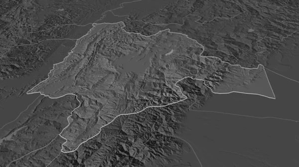 Zoom Cundinamarca Departamento Colômbia Delineado Perspectiva Óbvia Bilevel Mapa Elevação — Fotografia de Stock