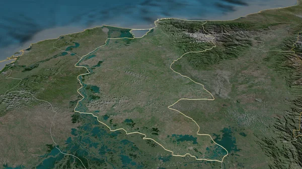 Zoom Magdalena Departamento Colômbia Delineado Perspectiva Óbvia Imagens Satélite Renderização — Fotografia de Stock
