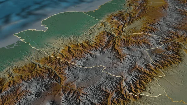 Zoom Sur Narino Département Colombie Décrit Perspective Oblique Carte Topographique — Photo