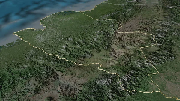 Zoom Sur Narino Département Colombie Décrit Perspective Oblique Imagerie Satellite — Photo