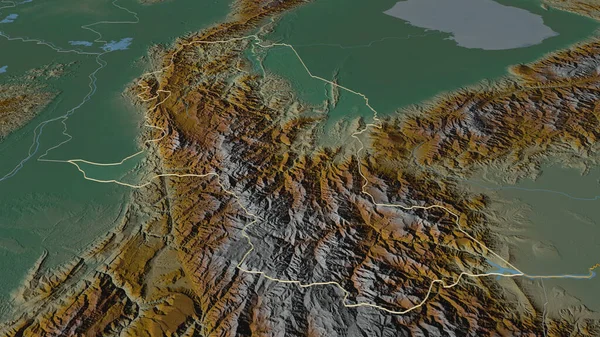 Увеличьте Норт Сантандер Департамент Колумбии Непристойная Перспектива Карта Рельефа Поверхностными — стоковое фото