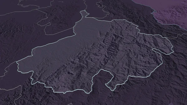 Увеличьте Масштаб Сантандера Департамент Колумбии Непристойная Перспектива Цветная Карта Административного — стоковое фото