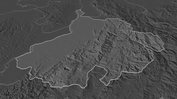 Zoom Santander Dipartimento Della Colombia Delineato Prospettiva Obliqua Mappa Elevazione — Foto Stock