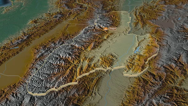 Közelíts Tolimára Kolumbia Megye Extrudálva Kötelező Perspektíva Felszíni Vizekkel Ellátott — Stock Fotó