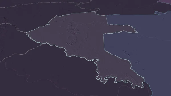 Zoom Vaupes Commissario Della Colombia Delineato Prospettiva Obliqua Mappa Colorata — Foto Stock