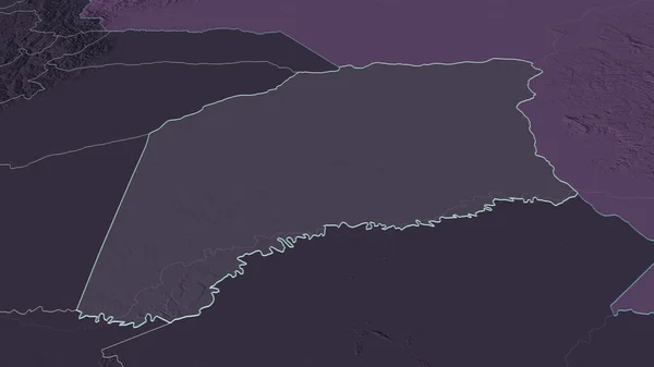 Zoom Vichada Commissario Della Colombia Delineato Prospettiva Obliqua Mappa Colorata — Foto Stock