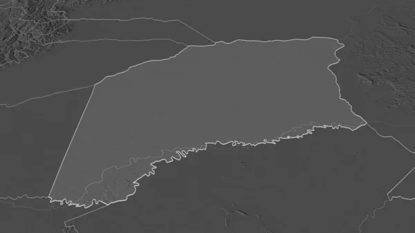 Zoom Vichada Commissario Della Colombia Delineato Prospettiva Obliqua Mappa Elevazione — Foto Stock