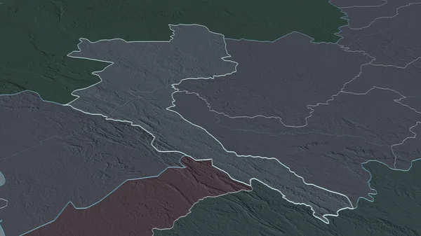 Начнем Ниари Область Республики Конго Непристойная Перспектива Цветная Карта Административного — стоковое фото