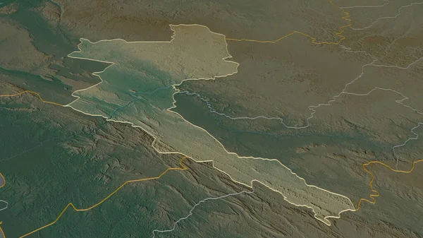 Начнем Ниари Область Республики Конго Непристойная Перспектива Карта Рельефа Поверхностными — стоковое фото