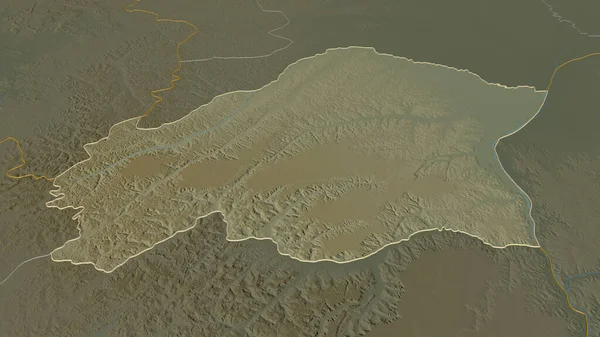 Zooma Plateaux Regionen Kongo Skisserat Svagt Perspektiv Topografisk Reliefkarta Med — Stockfoto