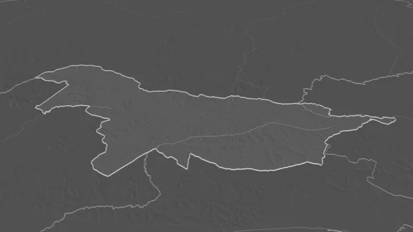 Inzoomen Nord Ubangi Provincie Democratische Republiek Congo Geschetst Obliek Perspectief — Stockfoto