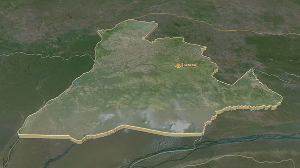 Zoom Sud Ubangi Província República Democrática Congo Extrudido Perspectiva Óbvia — Fotografia de Stock