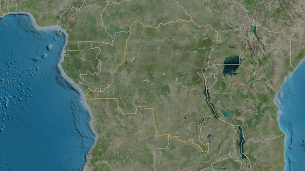 Demokratik Kongo Cumhuriyeti Nin Ana Hatları Uydu Görüntüleri Görüntüleme — Stok fotoğraf