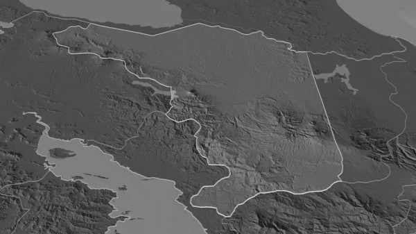 Zoom Alajuela Província Costa Rica Delineado Perspectiva Óbvia Bilevel Mapa — Fotografia de Stock