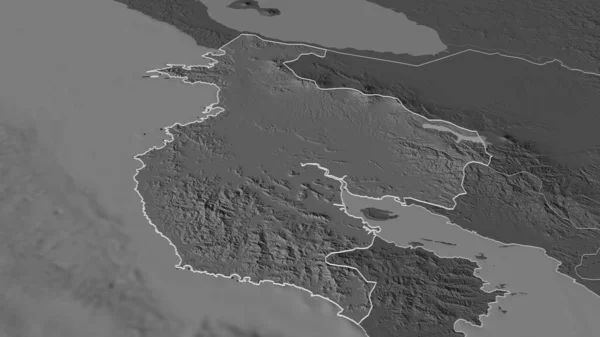 Ampliar Guanacaste Provincia Costa Rica Esbozado Perspectiva Oblicua Mapa Elevación — Foto de Stock