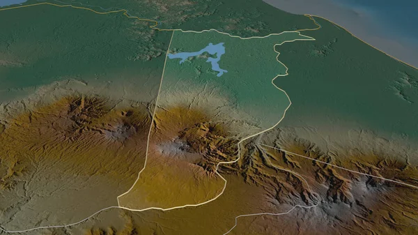 Zoom Heredia Província Costa Rica Delineado Perspectiva Óbvia Mapa Topográfico — Fotografia de Stock