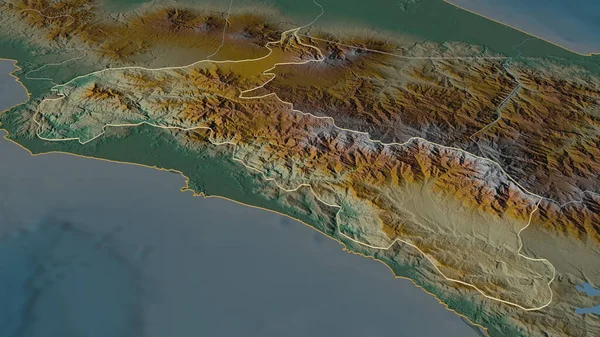 Ampliar San José Provincia Costa Rica Esbozado Perspectiva Oblicua Mapa — Foto de Stock
