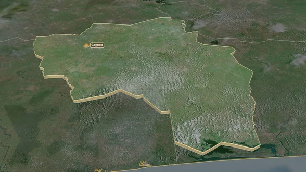 Zoom Auf Goh Djiboua Bezirk Côte Ivoire Schräge Perspektive Satellitenbilder — Stockfoto