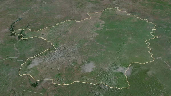 Zoom Lacs Distrito Cote Ivoire Delineado Perspectiva Óbvia Imagens Satélite — Fotografia de Stock