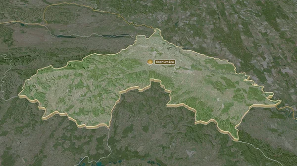 Zoom Auf Koprivnicko Krizevacka Kreis Kroatien Schräge Perspektive Satellitenbilder Rendering — Stockfoto