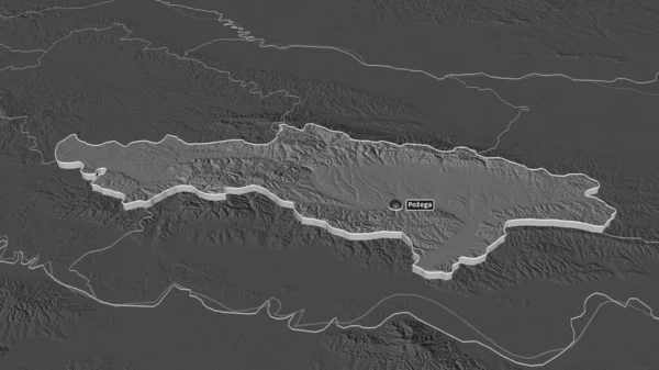 Ampliar Pozesko Slavonska Condado Croacia Extruido Perspectiva Oblicua Mapa Elevación — Foto de Stock