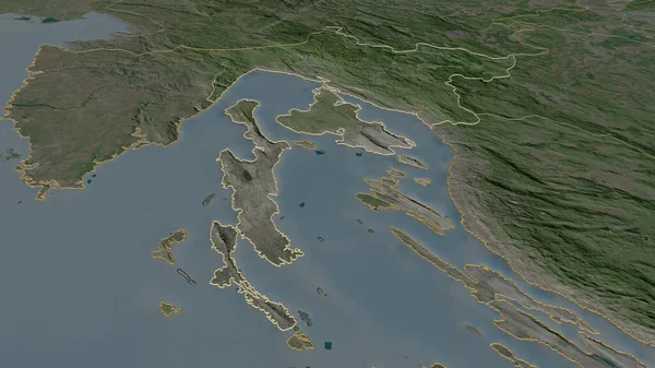 Збільшення Приморсько Горанській Округ Хорватії Окреслено Неймовірна Перспектива Супутникові Знімки — стокове фото