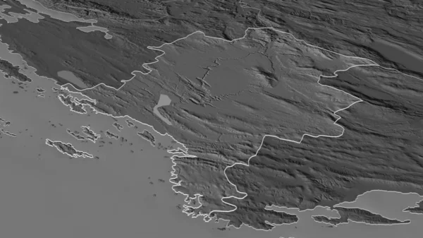 Ampliar Descripción Sibensko Kninska Condado Croacia Perspectiva Oblicua Mapa Elevación —  Fotos de Stock