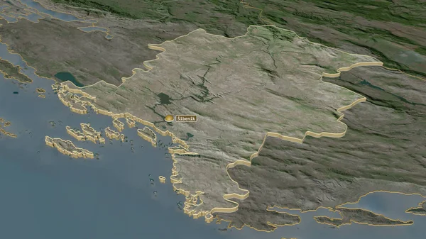 Збільшення Сібенско Кінська Округ Хорватії Було Експропрійовано Неймовірна Перспектива Супутникові — стокове фото