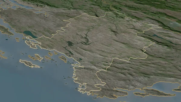 Збільшення Сібенсько Кінській Округ Хорватії Окреслено Неймовірна Перспектива Супутникові Знімки — стокове фото