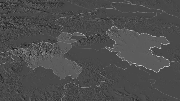 Ampliar Zagrebacka Condado Croacia Esbozado Perspectiva Oblicua Mapa Elevación Bilevel — Foto de Stock