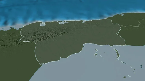 Zoom Artemisa Província Cuba Delineado Perspectiva Óbvia Mapa Colorido Esburacado — Fotografia de Stock