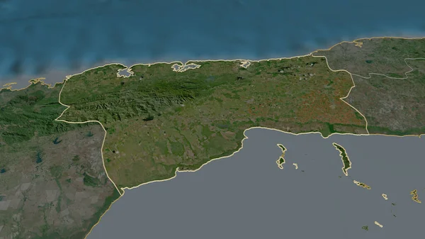 Přiblížit Artemisu Provincie Kuba Nastínil Úhlová Perspektiva Satelitní Snímky Vykreslování — Stock fotografie