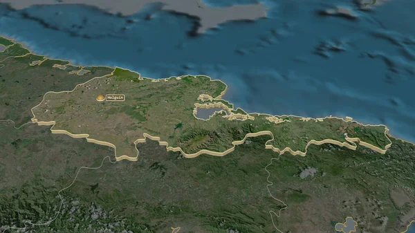 Zoom Sur Holguin Province Cuba Extrudé Perspective Oblique Imagerie Satellite — Photo