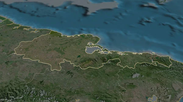 Ampliar Holguín Provincia Cuba Esbozado Perspectiva Oblicua Imágenes Satélite Renderizado —  Fotos de Stock