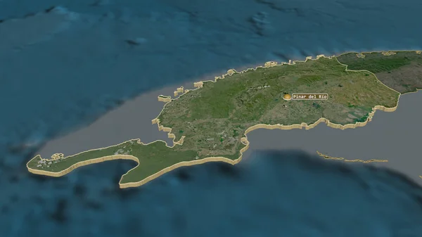 Zooma Pinar Del Rio Provinsen Kuba Extruderade Svagt Perspektiv Satellitbilder — Stockfoto