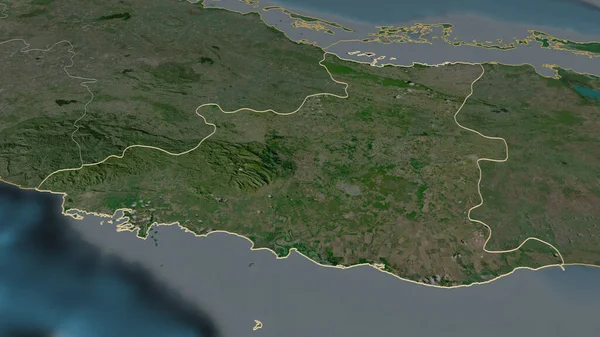Збільшити Sancti Spiritus Провінція Куба Накреслено Неймовірна Перспектива Супутникові Знімки — стокове фото