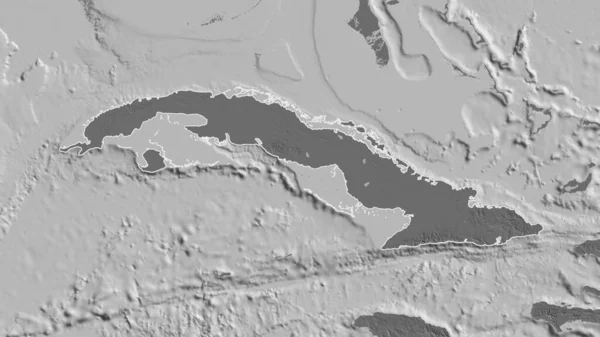 Σχηματισμένο Σχήμα Της Περιοχής Της Κούβας Υψόμετρο Bilevel Επιφανειακά Νερά — Φωτογραφία Αρχείου