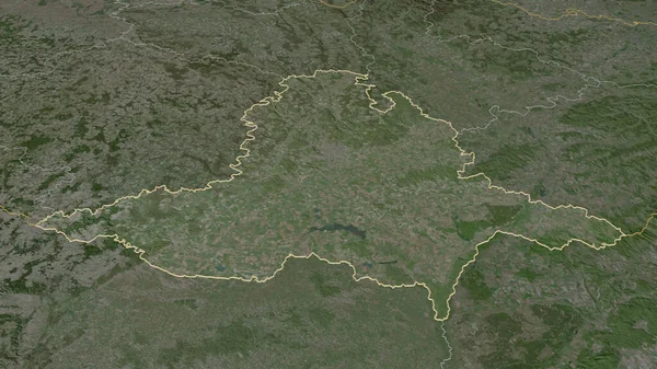 Jihomoravsky チェコ共和国の地域 でズームアウト概要 嘘の見方だ 衛星画像 3Dレンダリング — ストック写真