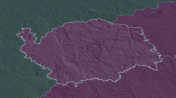 Ampliar Karlovarsky Región República Checa Esbozado Perspectiva Oblicua Mapa Coloreado — Foto de Stock