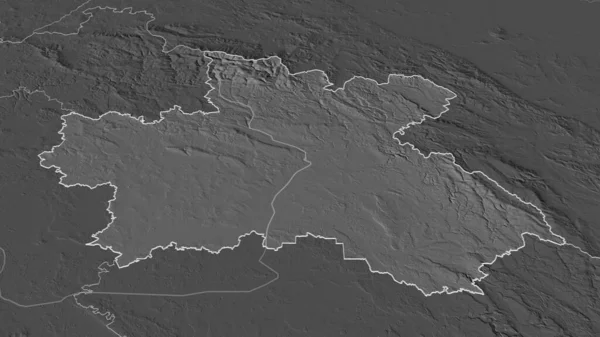 Ampliar Kralovehradecky Región República Checa Esbozado Perspectiva Oblicua Mapa Elevación — Foto de Stock
