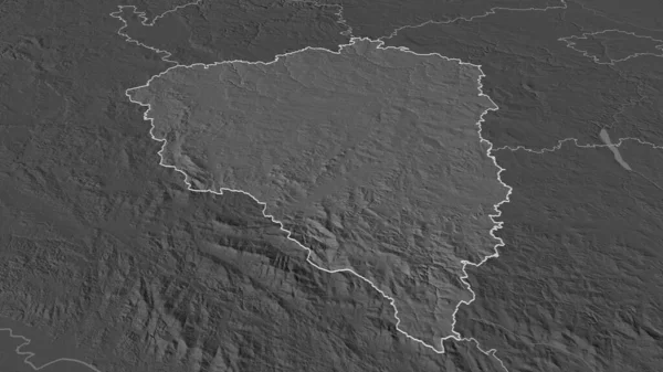 Ampliar Plzensky Región República Checa Esbozado Perspectiva Oblicua Mapa Elevación — Foto de Stock